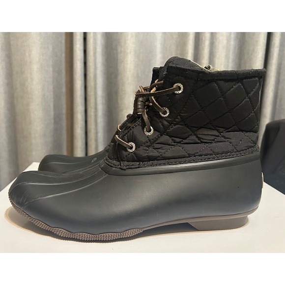 Sperry Top Sider Saltwater Nylon Quilted Duck Hunting Boots in Black Women 10M - Picture 4 of 8